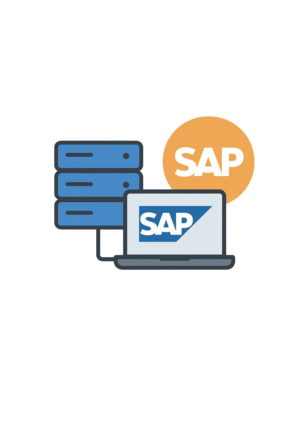 Person working on SAP on laptop